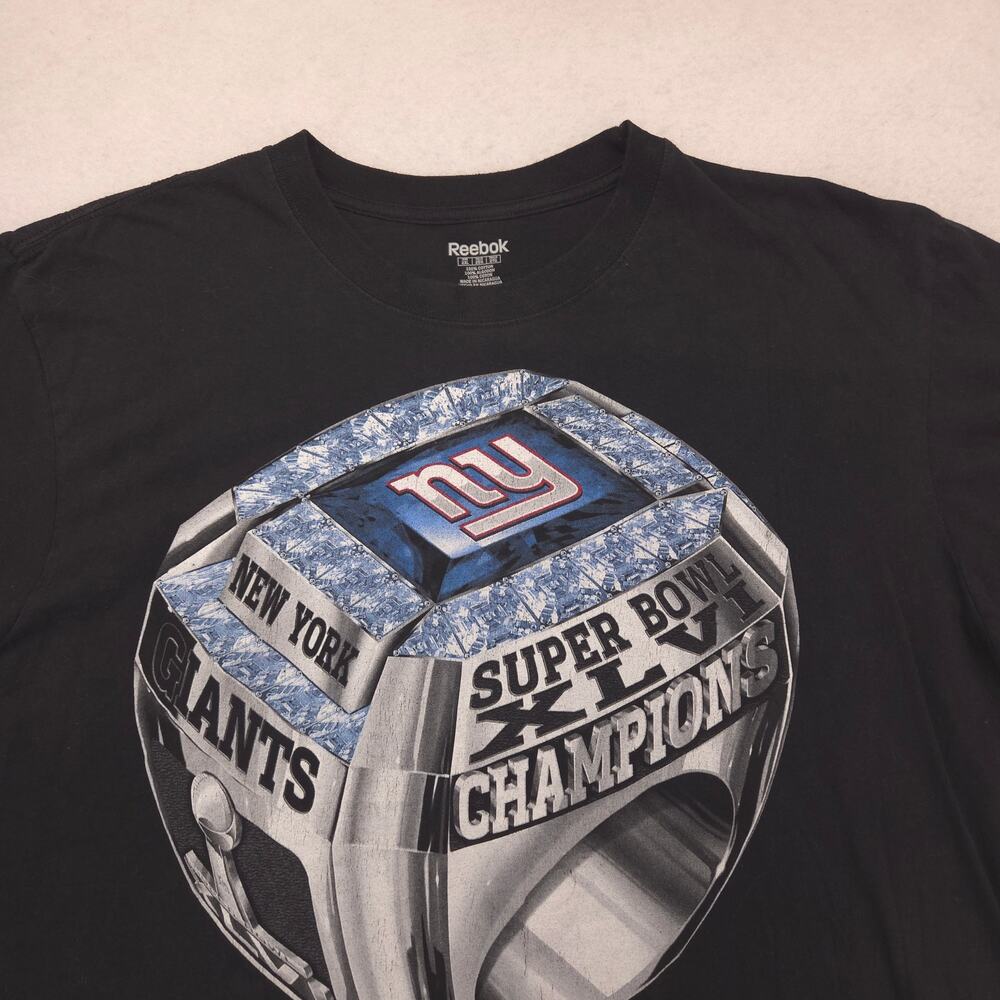 Reebok New York Giants Short Sleeve Football Shirt Mens Size 2XL Black